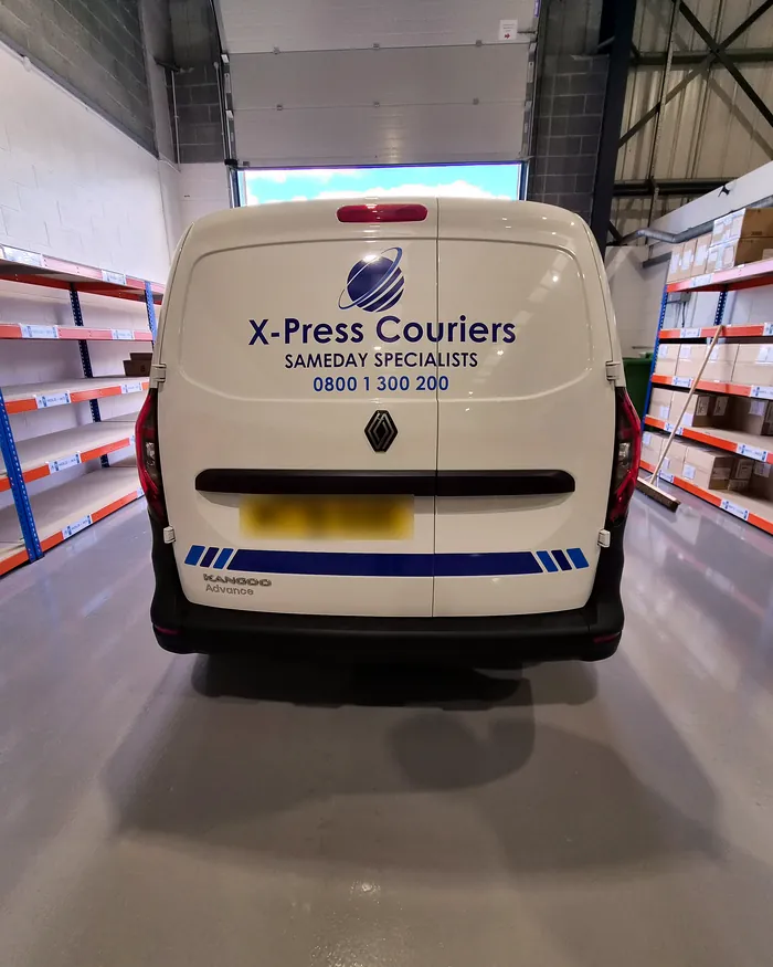 X-Press Couriers van leaving the warehouse for a same-day job
